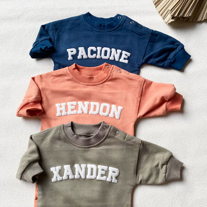 Custom Puff Name Baby Sweatshirt Bodysuit Personalized Bubble Romper