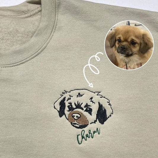 Custom Dog Embroidered Sweatshirt/Hoodie - Gift for Dog Pet Lover